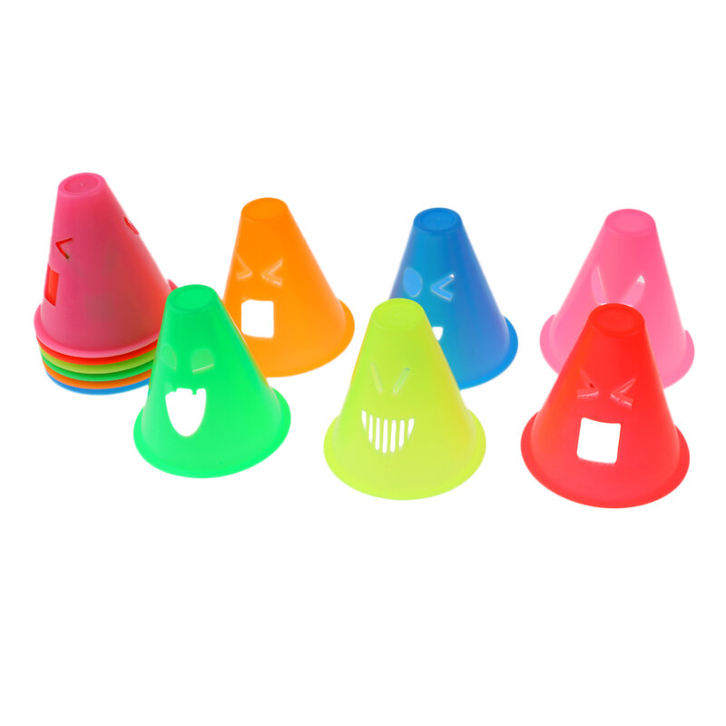 12Pcs Mix Color Expressions Roller Skating Skateboard Cones Pile Cup