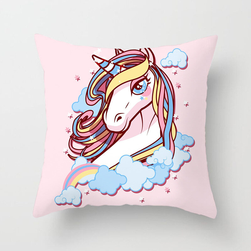 Cartton Unicorn Pillow Cases Cushion Cover Throw Pillow Covers Home Decorated For Girl Room Living Room Car