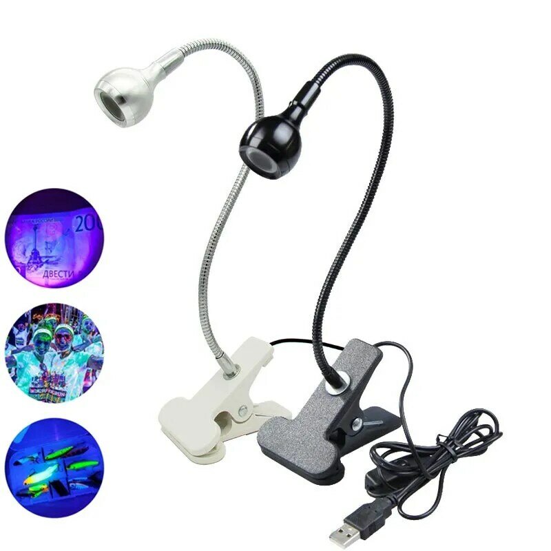 Lampe UV Flexible et lumineuse à Led USB, Mini pince, sèche-ongles à colle réglable, détecteur de produits médicaux en espèces avec interrupteur