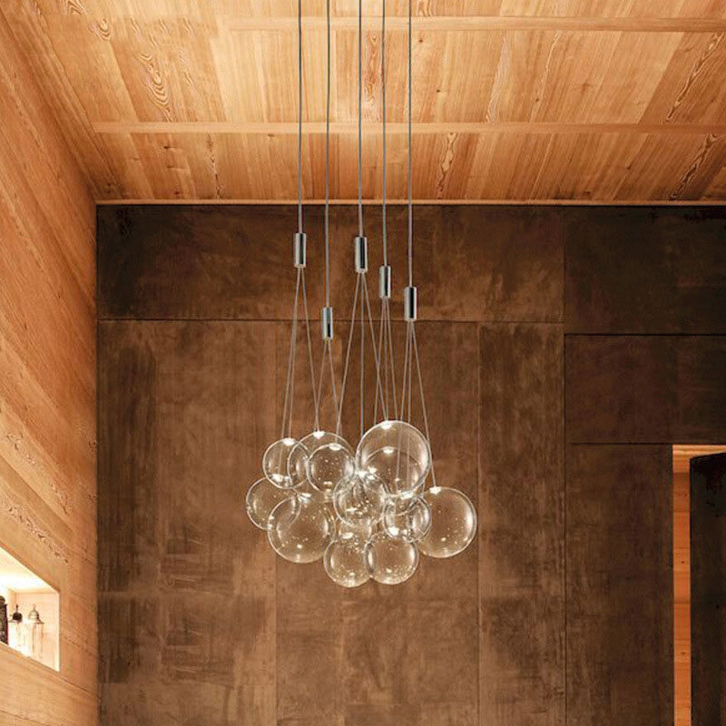 Nordique moderne restaurant art éclairage salon chambre 3 têtes bulle lustre salon de beauté ingénierie hall suspension