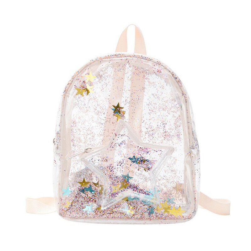 Sac à dos en sapin pour enfants, petit sac d'école à paillettes polyvalent, mignon sac à bandoulière Laser coloré blanc 2020