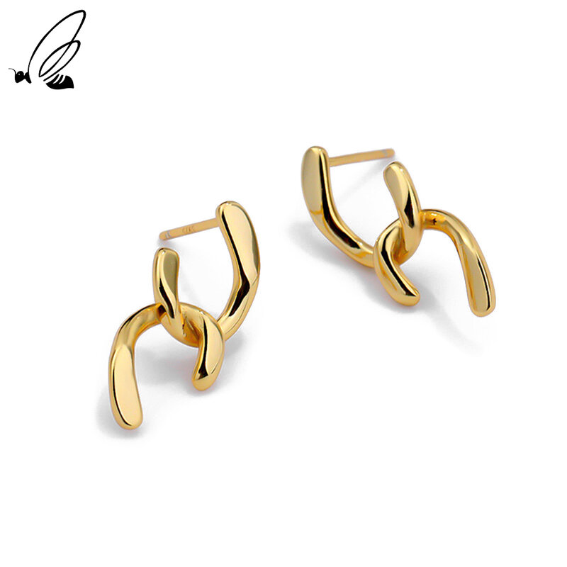 S'STEEL 925 Sterling Silber Unregelmäßigen Stud Ohrringe Geschenk Für Frauen Gold Designer Earing Trend 2021 Punk Zubehör Edlen Schmuck