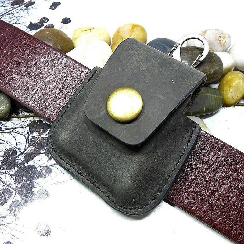 Blongk Zippo Case Genuine Leather Cigarette Lighter Sheath Mini Belt Bag Waist Pack WD-ZP