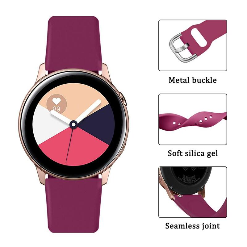 Correa de reloj para Samsung Galaxy Watch Active, 2 bandas deportivas de 20mm para Huawei Watch, repuesto de correa de reloj, pulsera 91018
