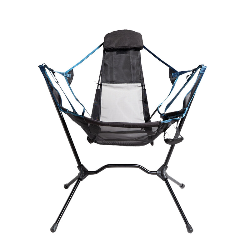 Columpios plegables portátiles de alta resistencia para exteriores, silla de aleación de aluminio de lujo para acampar, con respaldo plegable