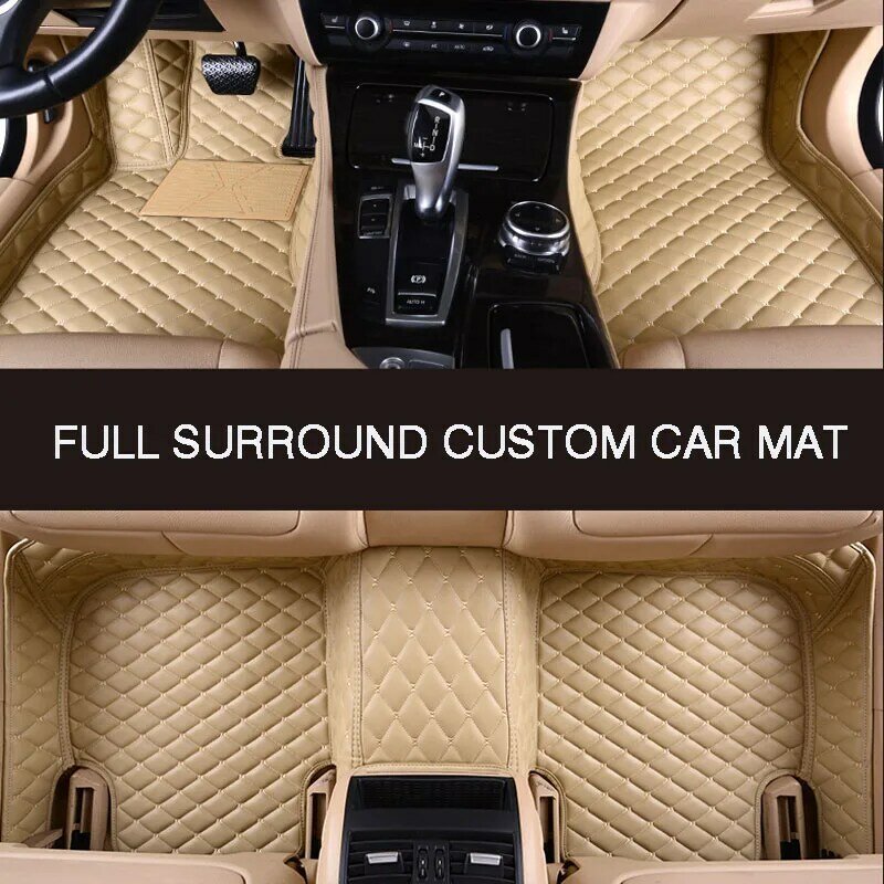 Completa surround tapete de assoalho do carro couro personalizado para skoda superb fabia octavia a5/a7 interior carro acessórios