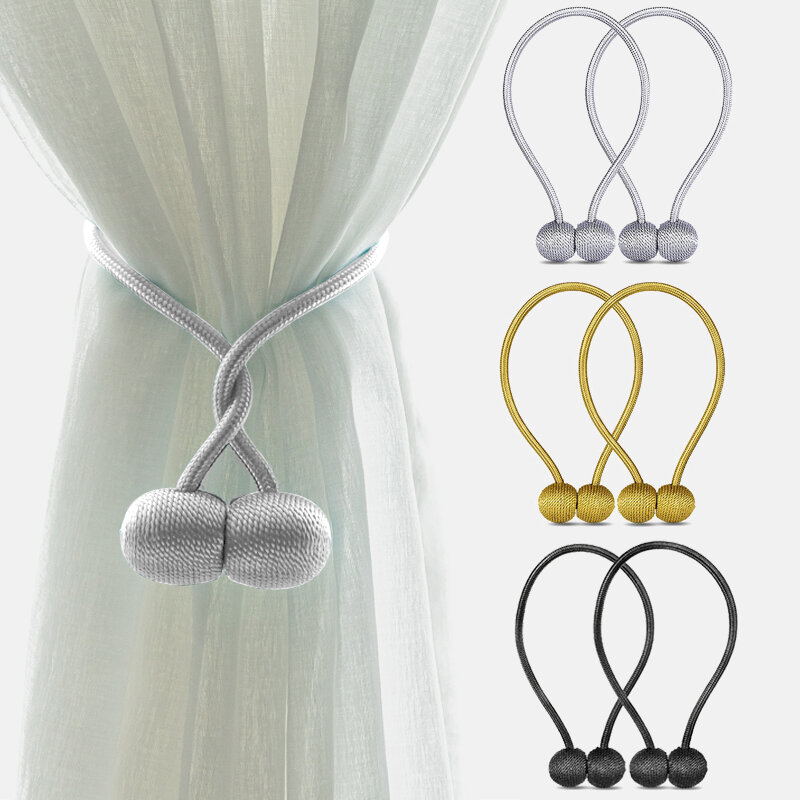 New Pearlผ้าม่านแม่เหล็กขนาดเล็กBall Tieเชือกอุปกรณ์เสริมแท่งอุปกรณ์เสริมHoldbacks BuckleคลิปHook Home Decor