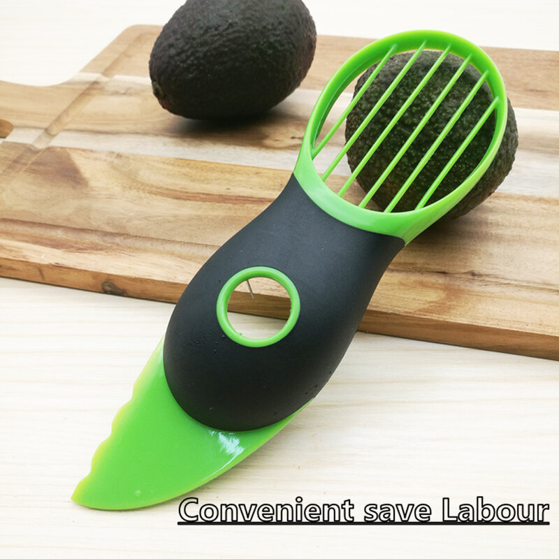 Cuchillo de aguacate multifuncional 3 en 1, pelador, separador, cuchillo de plástico, herramientas para vegetales, rebanador de cocina, pelador de frutas de té