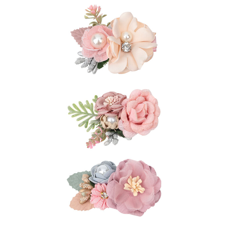 3 "künstliche blume Haar Clips Für mädchen Haarnadel Bouquets HandMade Headwear DIY Blumen Hause dekoration Haar zubehör