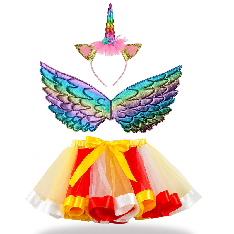 Crianças haloween natal anime cosplay trajes para menina arco-íris unicórnio traje para crianças