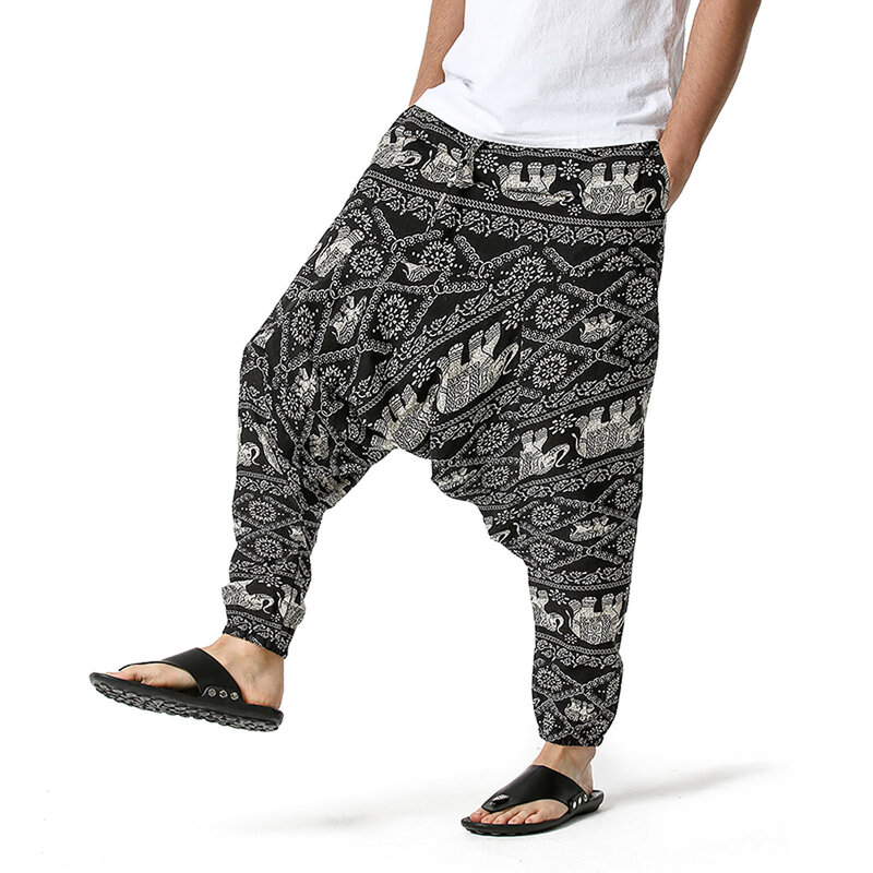 Pantalones bombachos Vintage para hombre, pantalón de chándal estilo Hip Hop con estampado de lápiz, holgado, de pierna ancha, para verano, 2021