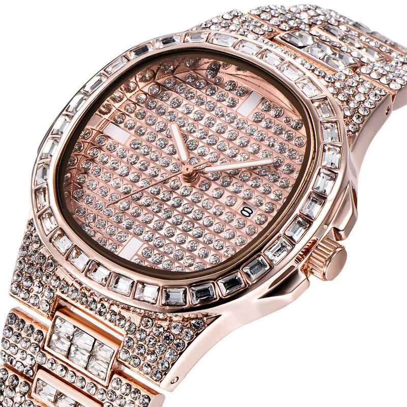 2021 nova chegada relógio masculino marca de luxo relógios diamante dos homens moda casual liga data relógio para o homem presente do dia dos namorados