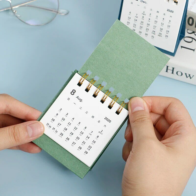 2021 Mini Kalender Meja Ganda Belas Rasi Seri DIY Meja Portable Kalender Jadwal Harian Planner
