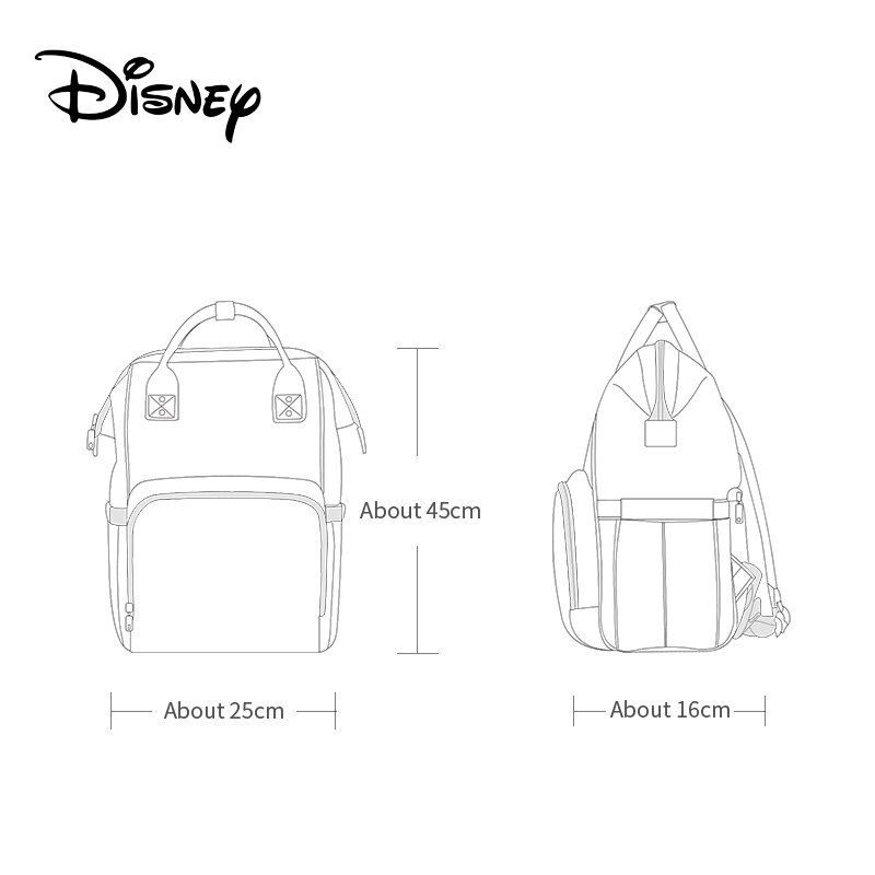 Disney – sac à dos de maternité multifonctionnel pour maman et bébé, à la mode, à grande capacité, imperméable et chauffant, USB