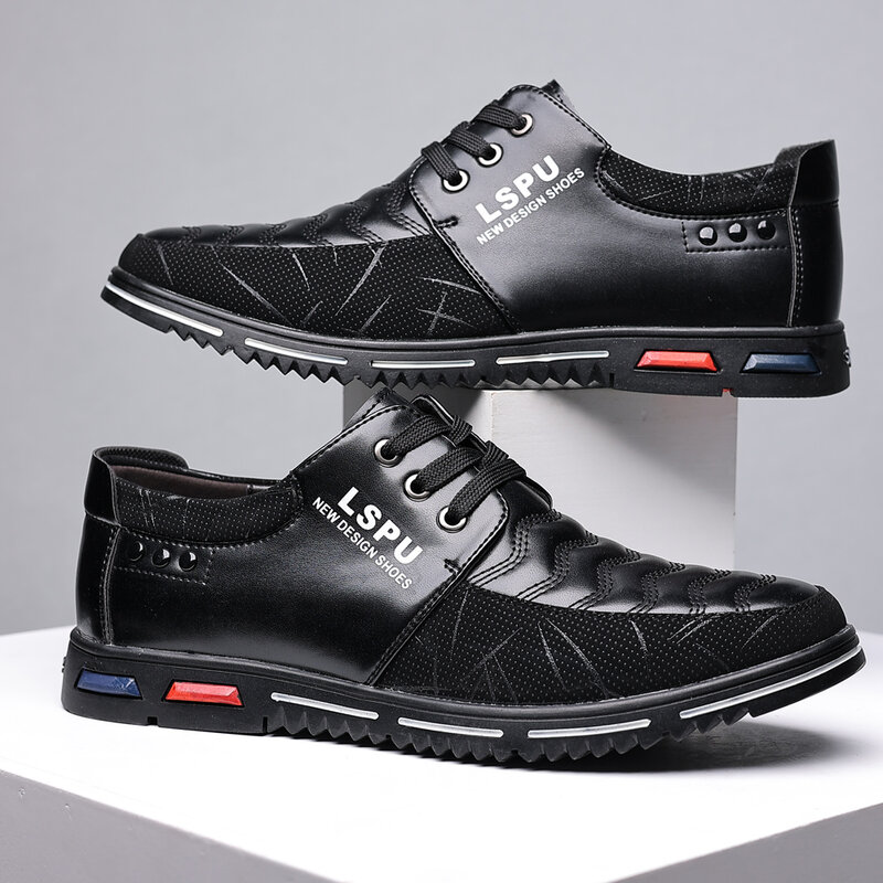 عالية الجودة حجم كبير حذاء كاجوال الرجال موضة العلامة التجارية الأعمال حذاء رجالي عادية رائجة البيع تنفس الرجال حذاء كاجوال أسود
