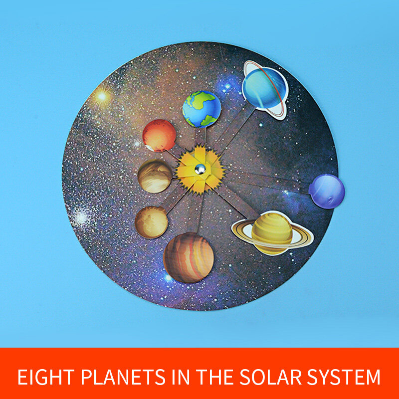 Experimento prancha de disco planetas, sistema solar diy de educação, tecnologia de oito planetas, montagem científica, brinquedo de ensino para crianças