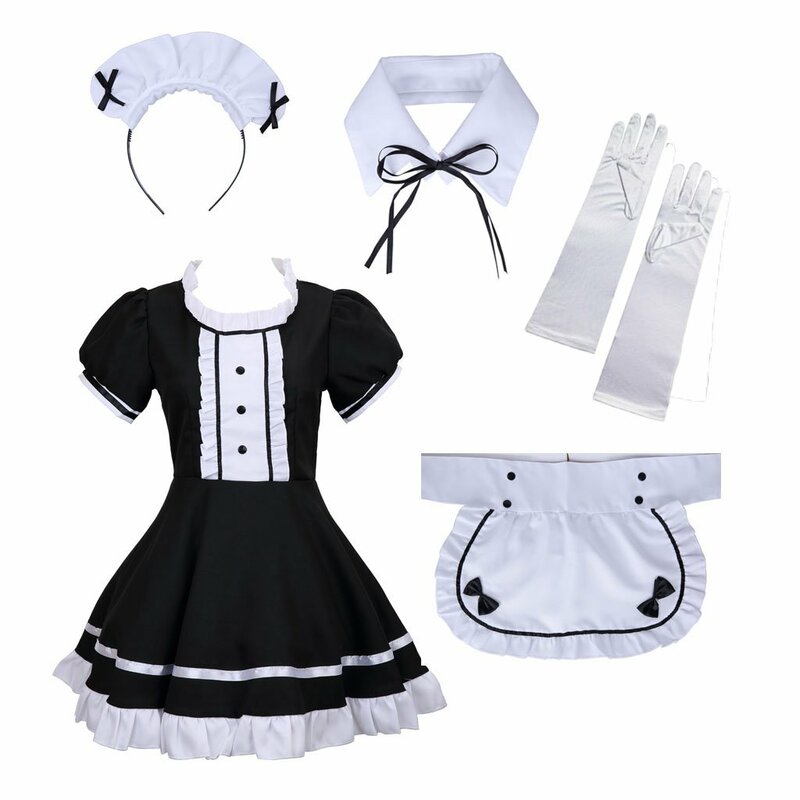 REED Women's Cosplay French Apron Maid Costume Fancy Dress