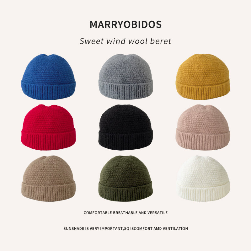 Autumn and Winter New Hooligans Hat Men's Korean Style Knitted Cold Cap Skullcap Yupi Women's Hip Hop Fashion Chinese Landlord