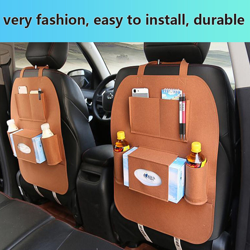 Eliteson-organizador de asiento trasero de coche, almacenamiento de respaldo de asiento de coche, 5 bolsillos, bolsas, accesorios interiores universales, 1 ud.