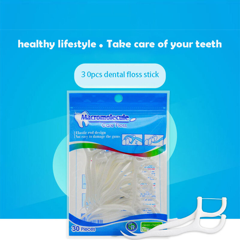 30 sztuk wykałaczki bezpieczeństwa zębów Stick Flosser szczoteczka międzyzębowa pielęgnacja jamy ustnej Floss higiena jamy ustnej kije dentystyczne zdrowie przybory kosmetyczne