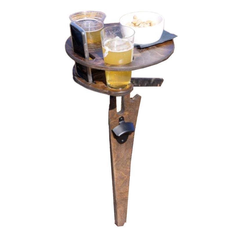 Outdoor Wine Table Portable Wine Table Outdoor Picnic Wine Glass Holder Camping And Dining Removable Wooden Table Dropshipping