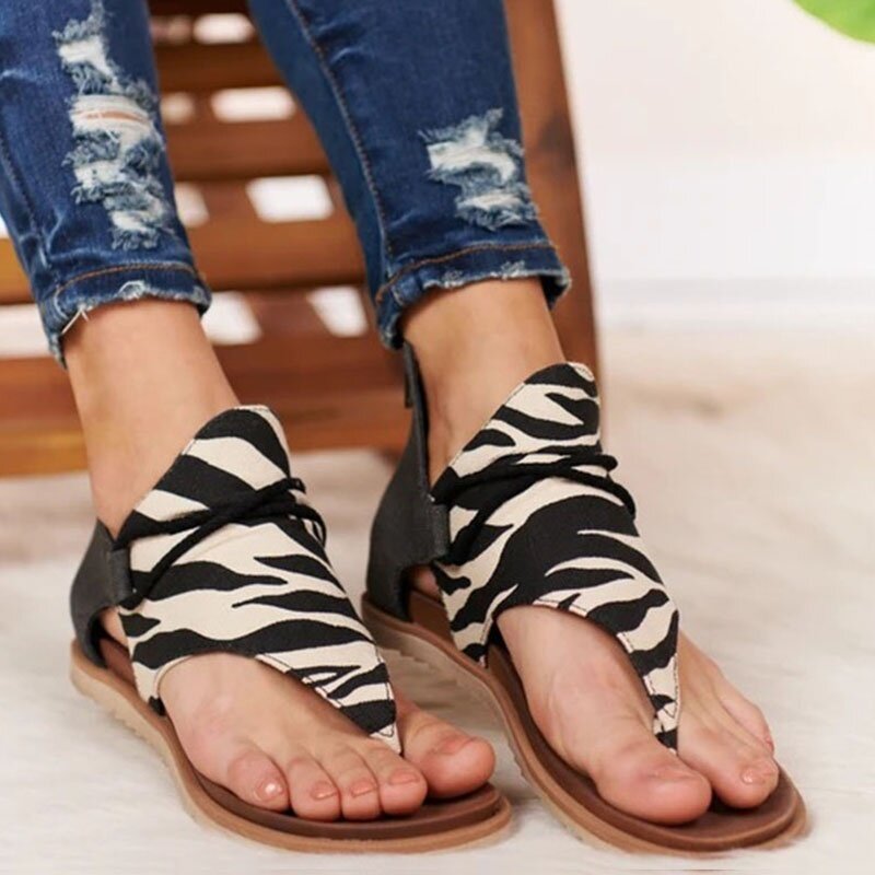 Sandalias de verano con estampado de leopardo para mujer, sandalias de talla grande, romanas, antideslizantes, 2020