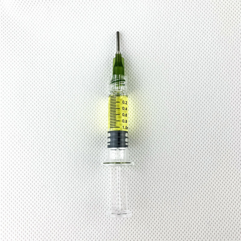 CBD Oil Syringe - Borosilicate Glass Luer Lock  - 1ml Capacity - Reusable Pyrex for Hemp, CBD Oils, EJuices, Liquids