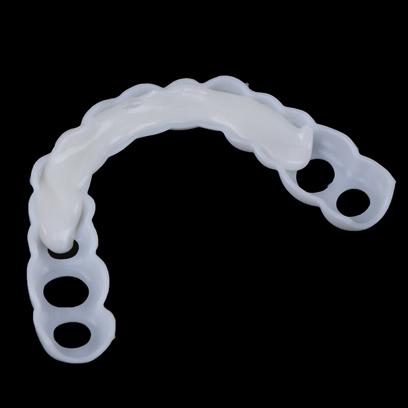 3 sztuk protezy wybielanie zębów fałszywe zębów pokrywa Comfort Fit Snap na silikonowe piękno forniry zęby górne zęby kosmetyczne