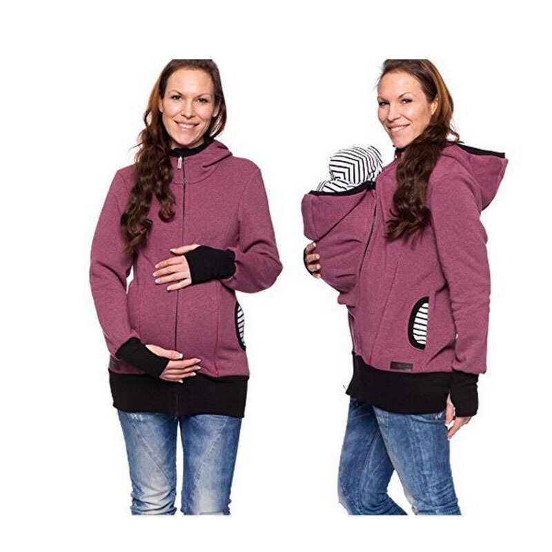 Kaus Ibu Hamil Hoodie Wanita Hamil Mantel Menyusui Sweter Tebal Ibu Jaket Musim Dingin Pakaian Hamil Jumper