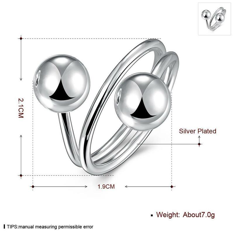 925 Sterling Silver Plated color ball Rings For Women Fashion Party wedding party jewelry Charms couple Gifts size 8