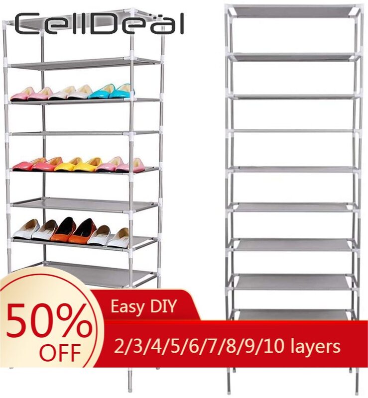 CellDeal – étagère à chaussures 2 à 10 niveaux, anti-poussière, facile à installer, meuble de rangement Non tissé, étanche