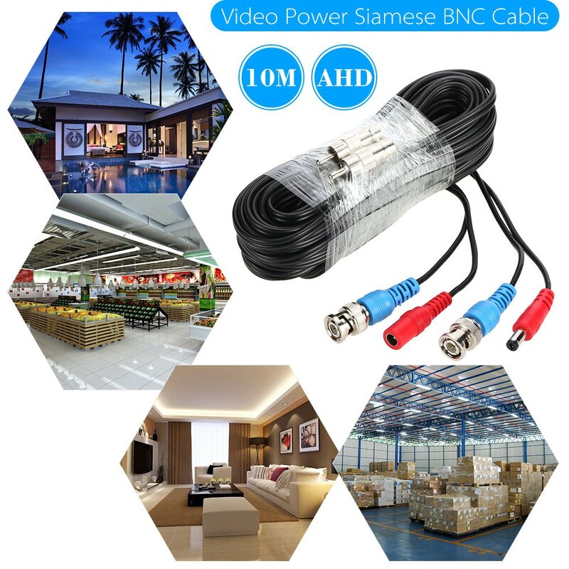 Video Power Siamese BNC Cable 65ft 20m for Analog AHD Surveillance CCTV Camera DVR Kit