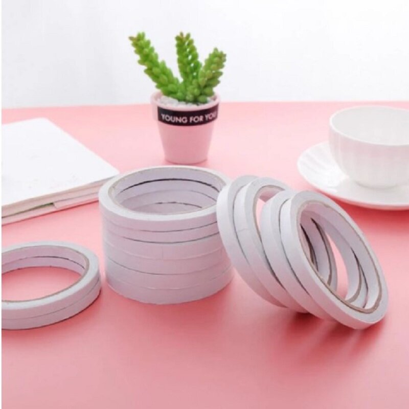 8M Double Sided Tape White Super Strong Double Sided Tape Paper Strong Ultra Self-adhesive Tape 5mm 8mm 10mm 12mm 15mm 18mm 20mm