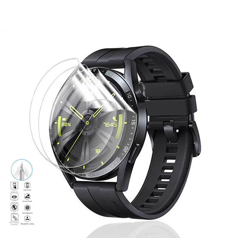 3-6PCS 9D โค้ง Hydrogel ฟิล์มสำหรับ Huawei Watch GT 3 46มม.Smartwatch Screen Protector ไม่ใช่แก้วบน Huawei นาฬิกา GT 3 46มม.