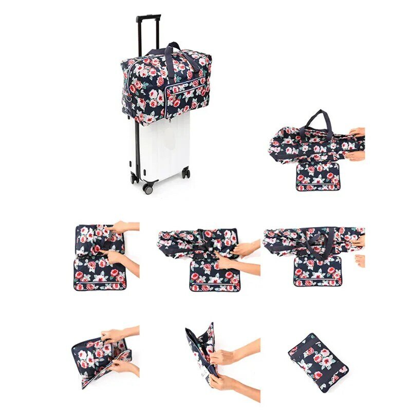 女性用折りたたみ式トラベルバッグ,ジッパー式バッグ,パステルスーツケース,アクセサリー用品
