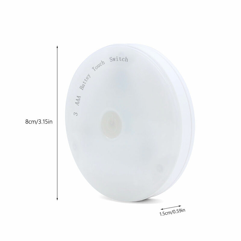 DONWEI Round Touch Sensor 6LED Night Light Cabinet Light 3*AAA Battery Operated Wall Lamp for Hallway Pathway Staircase Bedsided