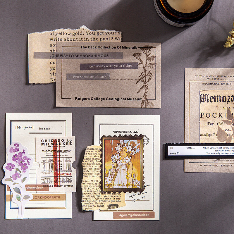 Bloc-notes créatif série lettre jardin, 30 feuilles/paquet, 3 matériaux, papeterie en papier artisanal Vintage pour Journal Scrapbooking, DIY bricolage