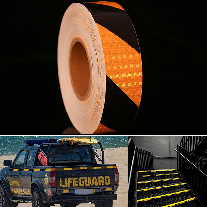反射テープ防水高可視性工業用マーキングテープヘビーデューティ危険注意安全警告のためトラック自動