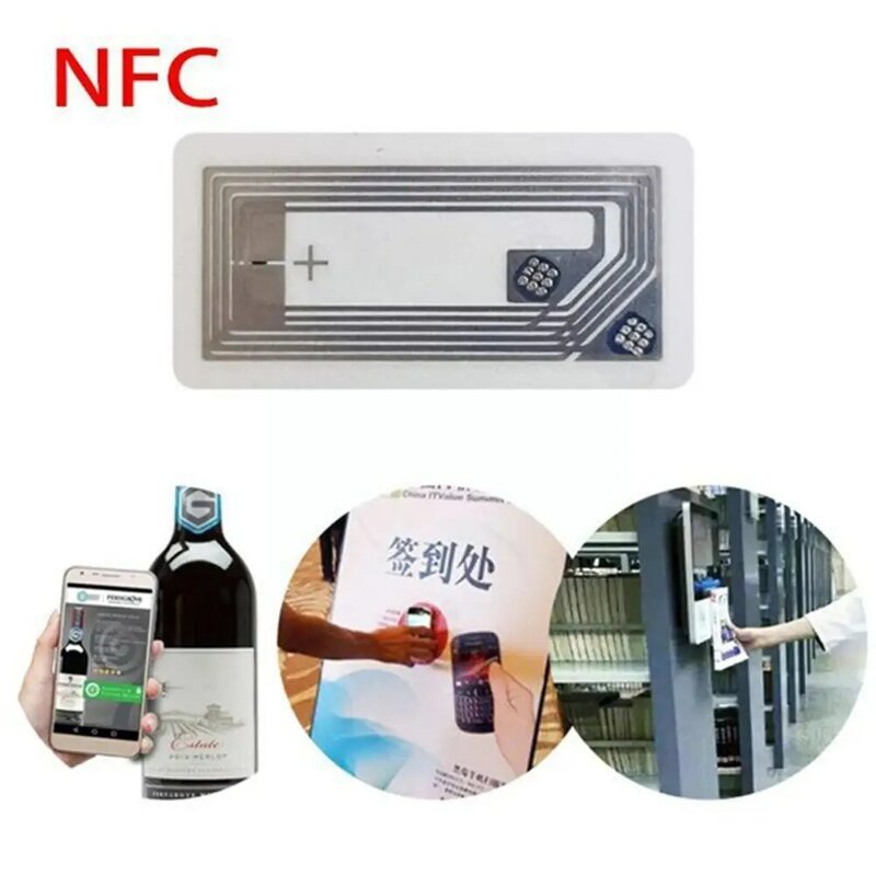 Chip Nfc Ntag213, pegatina con incrustación húmeda, 2x1cm, 13,56 mhz, etiqueta Rfid Z6t6, 10 Uds.