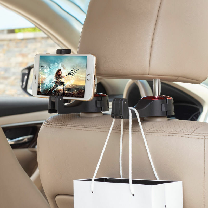 YKSKR Adjustable Car Headrest Hooks Mobile Stand  Car Phone Holder Fastener Seat Back Hanger Clips For Bag Handbag Houseware