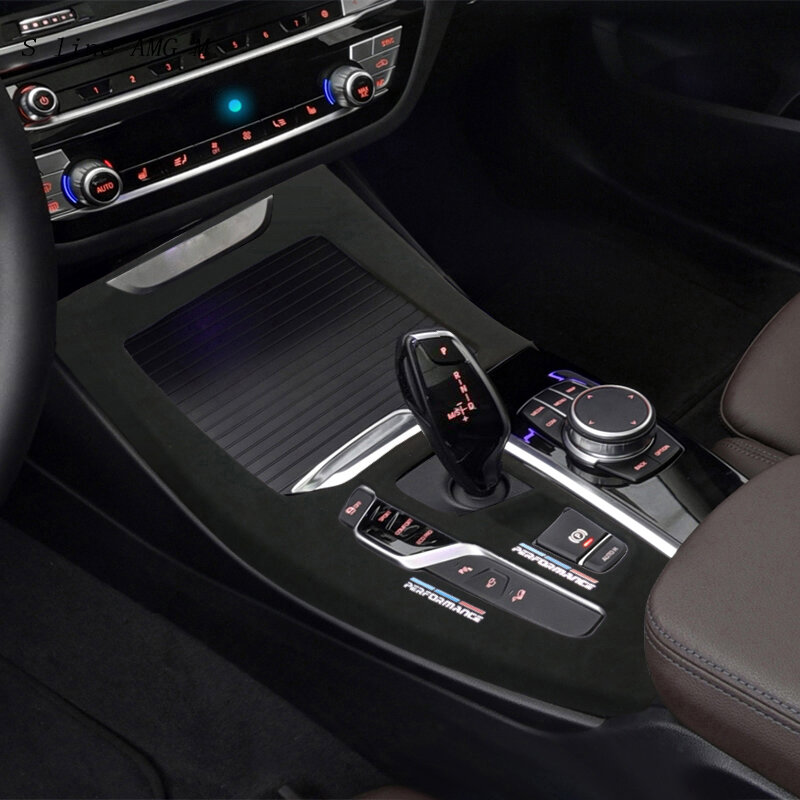 스웨이드 자동차 포장 ABS BMW X3 G01 X4 G02 자동차 기어 시프트 노브 중앙 핸드 브레이크 커버 인테리어 액세서리 보호 스티커