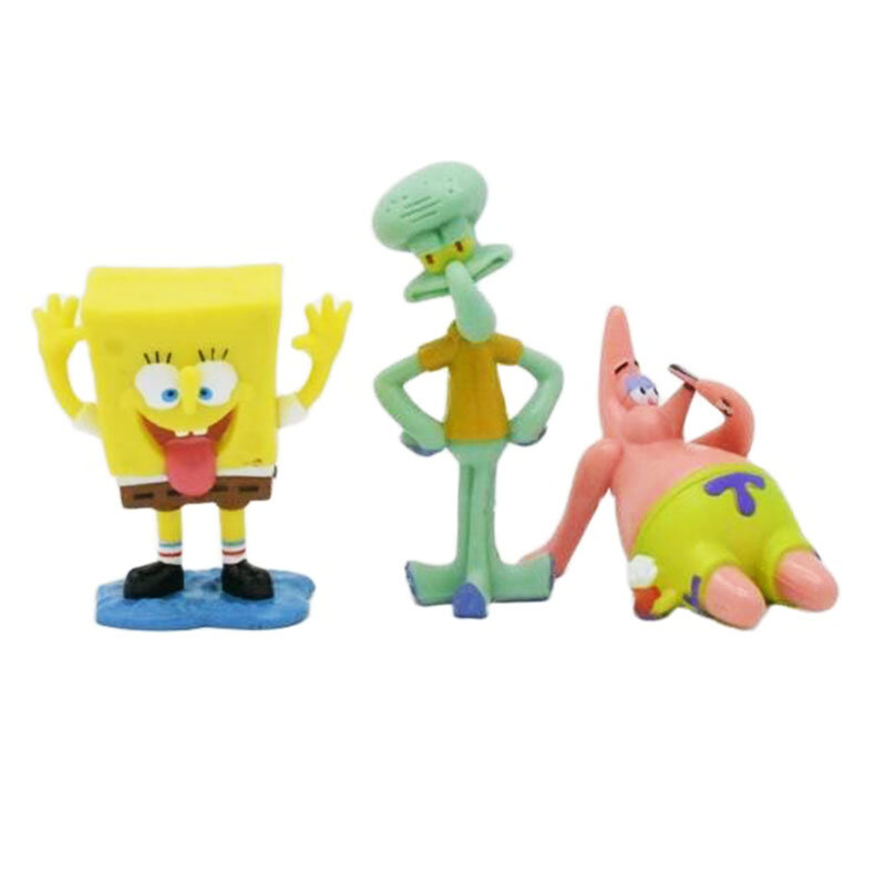 Kawaii Bob Patrick Star Action Figure Model Toys Anime Sponge Series Cartoon Gary Sheldon Ornaments for Kids Birthday Xmas Gifts