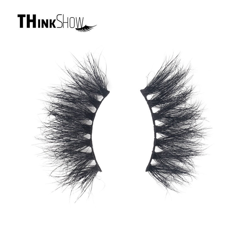 Thinkshow – faux-cils 3D en vison, épais, bande complète, naturels, réutilisables, pour maquillage