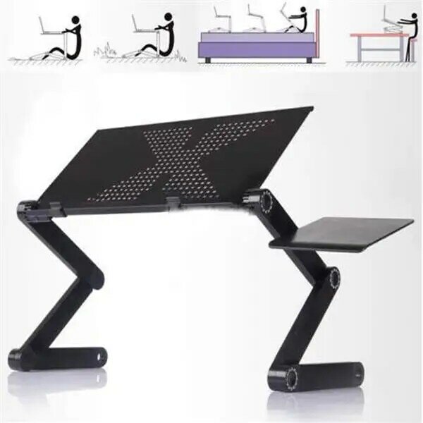 휴대용 조절 접이식 노트북 책상 컴퓨터 테이블 스탠드 트레이 침대 홈 오피스 컴퓨터 책상 가구 거실 테이블