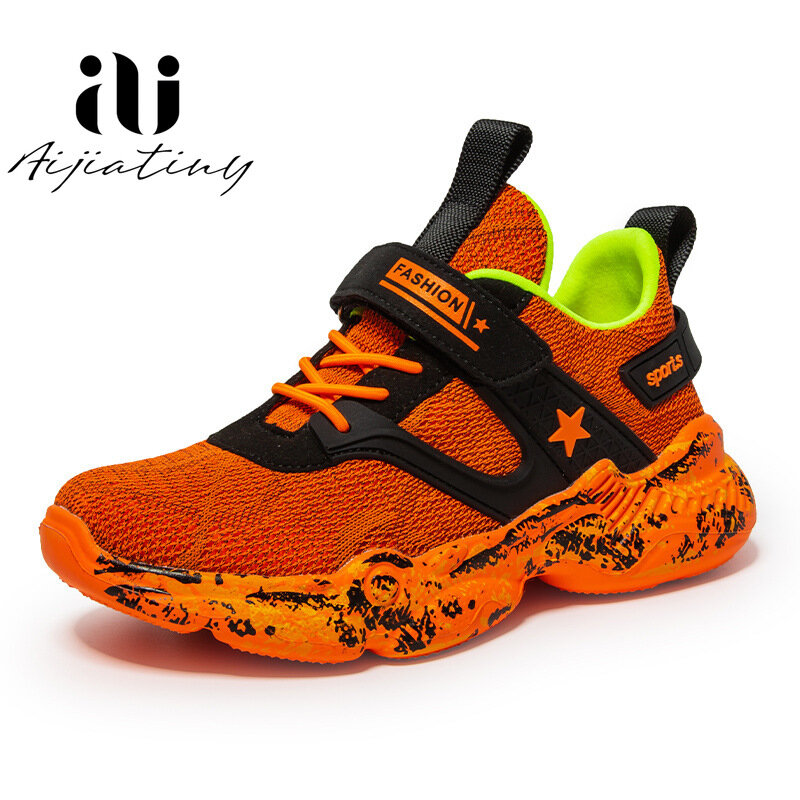 2020 Fashion Big Boys Cool Casual Rubber Shoes Running Mesh Shoes Trendy Sport Sneakers for Big Kids