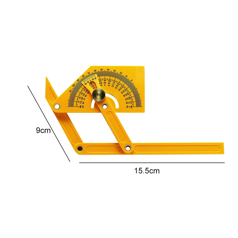 Localizador de ángulo de medida multiangular de plástico, herramienta de medición de carpintería para trabajadores de la construcción, 180 grados