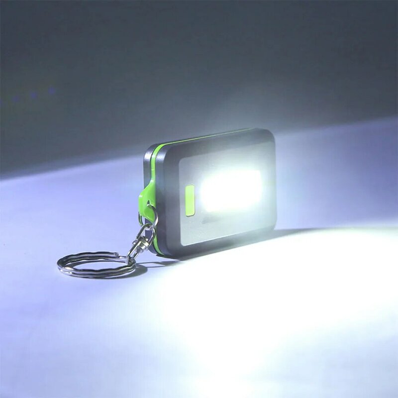 Mini Tragbare CO B LED Taschenlampe Schlüsselanhänger Taschenlampe Camping Taschenlampen 4 Modus Tasche Laterne Notfall Licht Verwenden 3 * AAA batterie