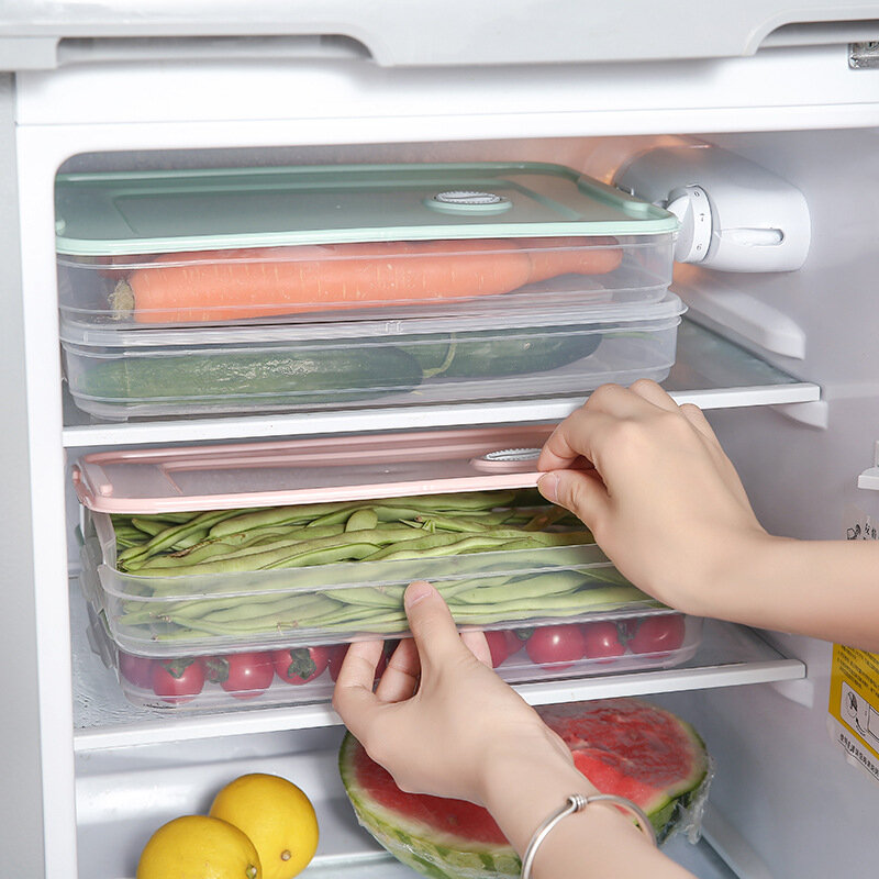 Kulkas Kotak Penyimpanan Makanan Pangsit Telur Freezer Kontainer Multi-lapisan Stackable Microwave Rumah Dapur Kotak Menjaga Segar