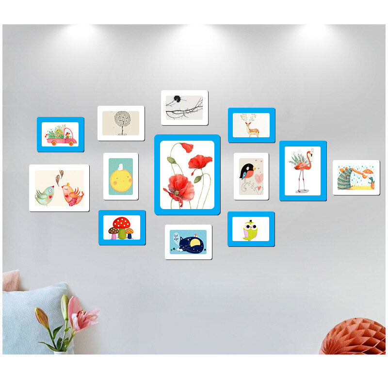 Creative Single/double Layer Magnetic PVC Photo Frame Wall 5 Inch Plastic Refrigerator Sticker Photo Frame