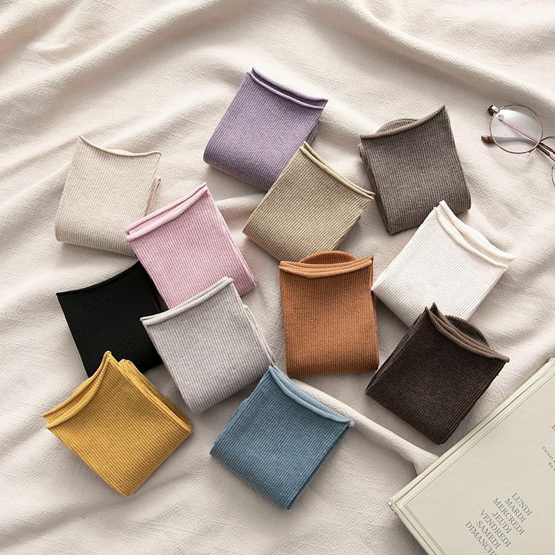 Meias compridas femininas coloridas, meias de algodão desodorante selvagem confortáveis, elásticas e respiráveis com movimento 12 cores